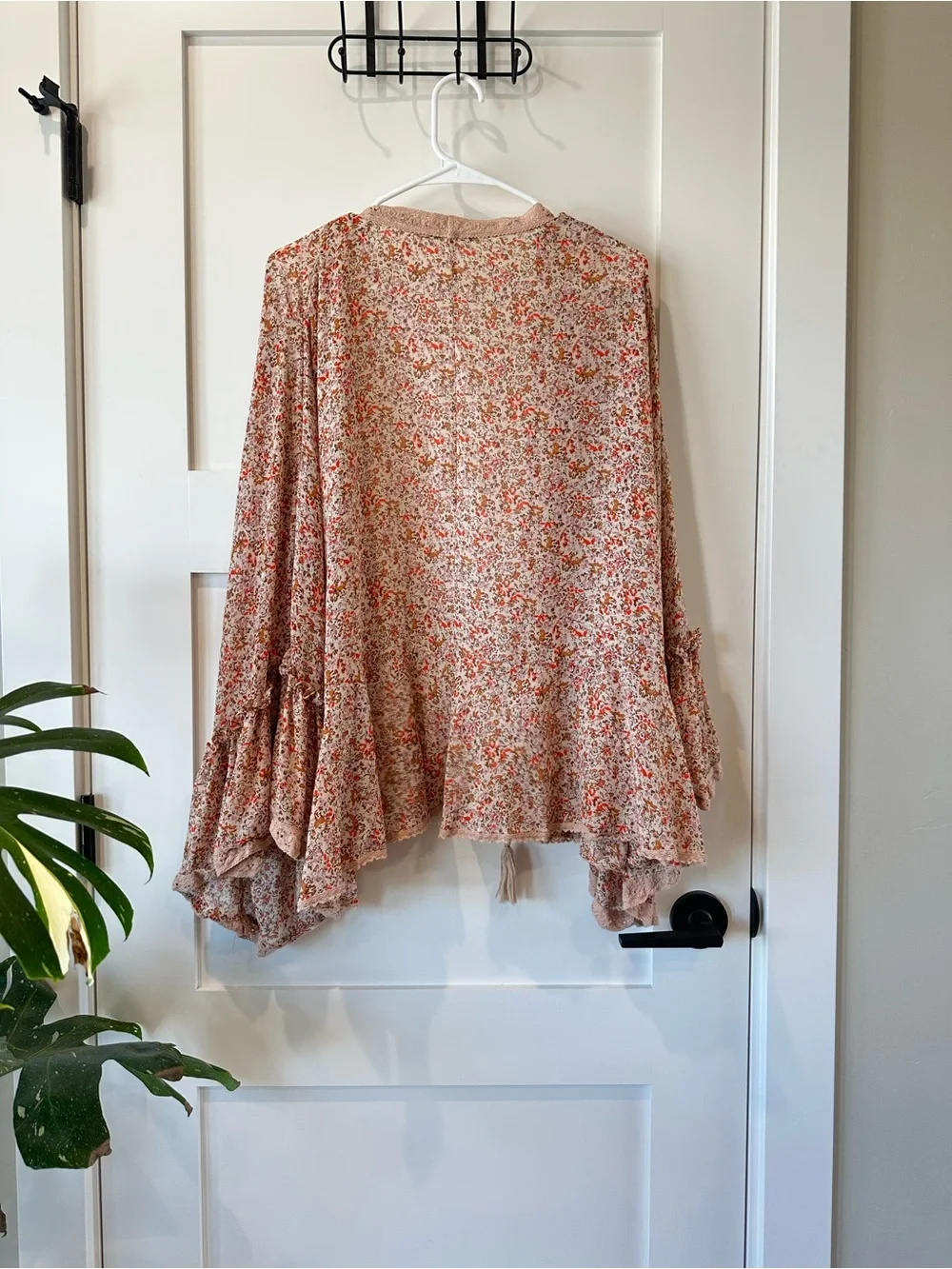 Free People Floral Tie-Front Shawl